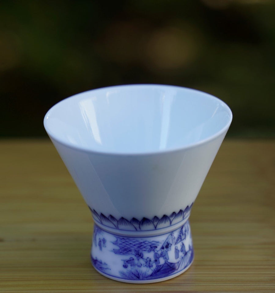 Jingdezhen Porcelain Teacup River on the Qingming Festival Miniature Painting