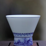 Jingdezhen Porcelain Teacup Miniature Painting Qingming Festival