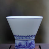 Jingdezhen Porcelain Teacup Miniature Painting Qingming Festival