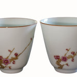Jingdezhen Gold Plated Porcelain Teacup Enamel Plum Blossom