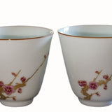 Jingdezhen Gold Plated Porcelain Teacup Enamel Plum Blossom