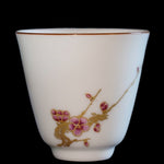 Jingdezhen Gold Plated Porcelain Teacup Enamel Plum Blossom