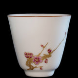 Jingdezhen Gold Plated Porcelain Teacup Enamel Plum Blossom