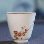 Jingdezhen Gold Plated Porcelain Teacup Enamel Plum Blossom