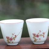 Jingdezhen Gold Plated Porcelain Teacup Enamel Plum Blossom