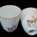 Jingdezhen Gold Plated Porcelain Teacup Enamel Plum Blossom