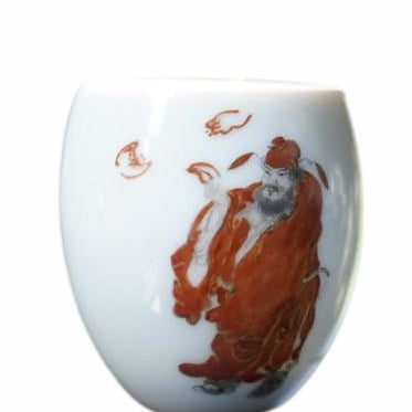 Jingdezhen Porcelain Doucai Egg Tea Cup Zhong Kui