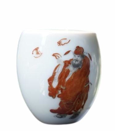 Jingdezhen Porcelain Doucai Egg Tea Cup Zhong Kui