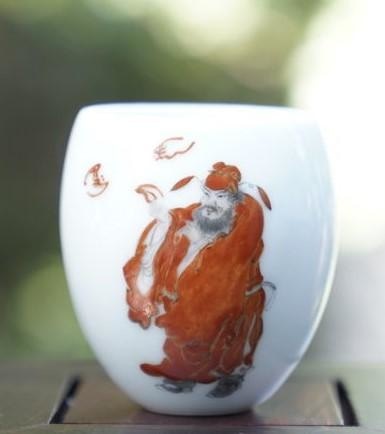Jingdezhen Porcelain Doucai Egg Tea Cup Zhong Kui