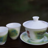 Jingdezhen Porcelain Gaiwan Set Song Painting Qian Li Jiang Shan