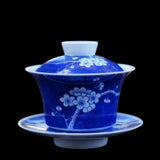 Jingdezhen Blue and White Porcelain Gaiwan Set Plum Blossom