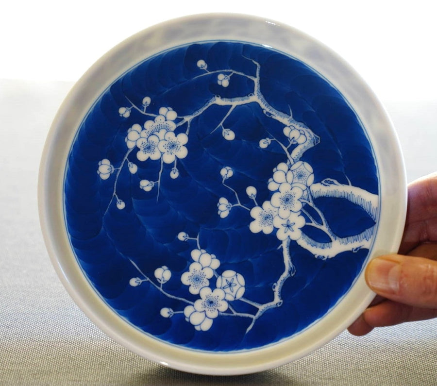 Jingdezhen Treasure Blue and White Porcelain Ice Plum Blossom Base Plate