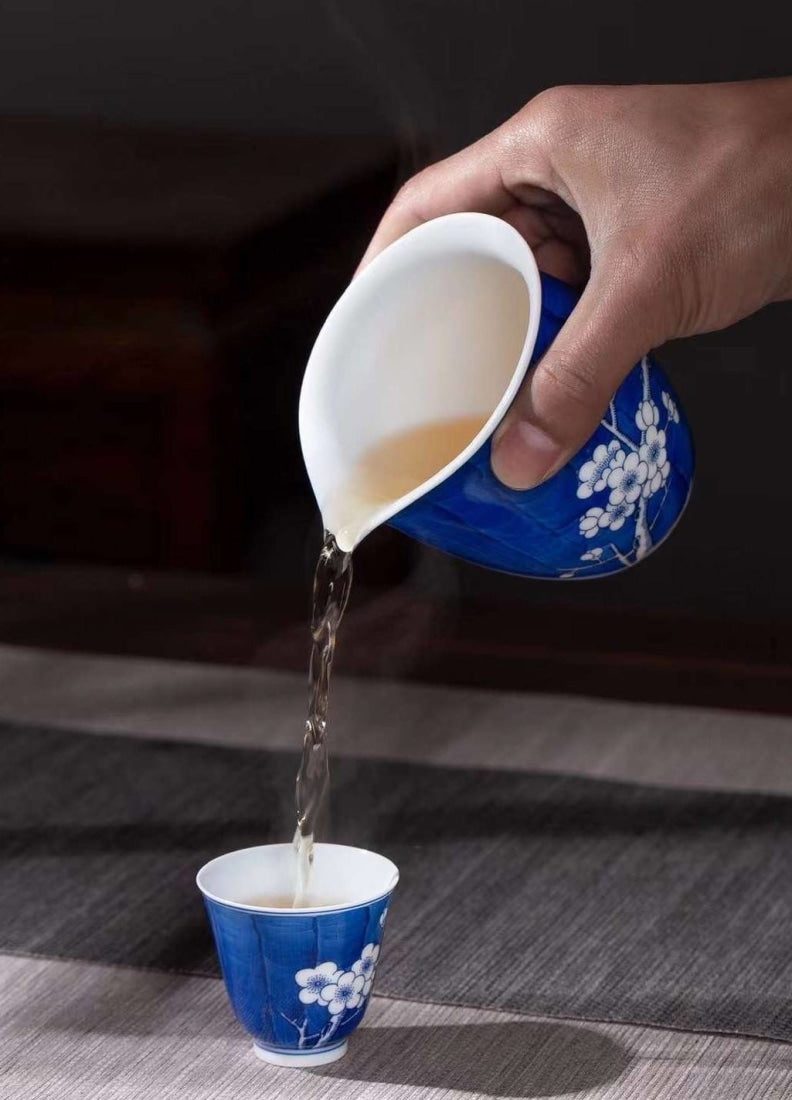 Jingdezhen Blue and White Porcelain Gaiwan Set Plum Blossom