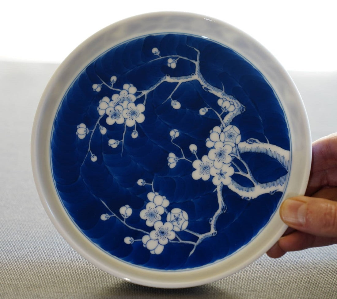 Jingdezhen Blue and White Porcelain Gaiwan Set Plum Blossom