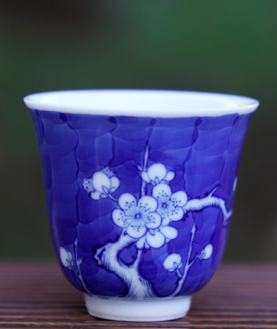 Jingdezhen Blue and White Porcelain Gaiwan Set Plum Blossom