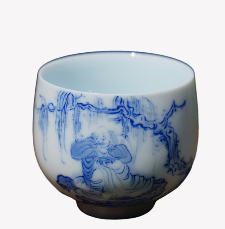 Tea Ware - Jingdezhen Treasure White Porcelain Artisan Luohan Zen Cup