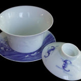 Jingdezhen Treasure Ying Qing Porcelain Artisan Carved Gaiwan Five Happiness