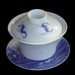 Jingdezhen Treasure Ying Qing Porcelain Artisan Carved Gaiwan Five Happiness
