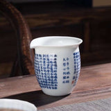 Jingdezhen Treasure Yingqing Porcelain Gaiwan Set Buddhist Scriptures