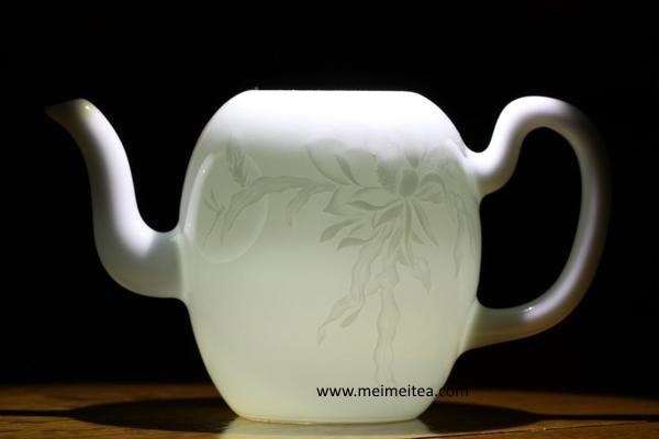 Tea Ware - Jingdezhen Treasure Yingqing Porcelain Relief Teapot