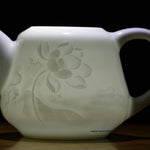 Jingdezhen Treasure Yingqing White Porcelain Relief Teapot Elaborate Lotus