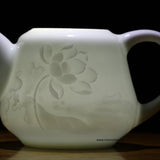 Jingdezhen Treasure Yingqing White Porcelain Relief Teapot Elaborate Lotus