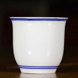 Jingdezhen White Porcelain Double Line Gongfu Tea Cup Handcrafted