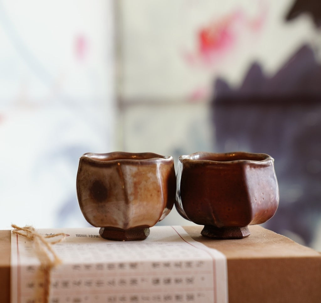 Jingdezhen Wood-fired Octagon and Heptagon Master Teacups Hand-crafted