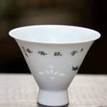 Jingdezhen Wucai Falang High Profile Teacup Magpie Chirping Spring