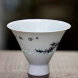 Jingdezhen Wucai Falang High Profile Teacup Magpie Chirping Spring