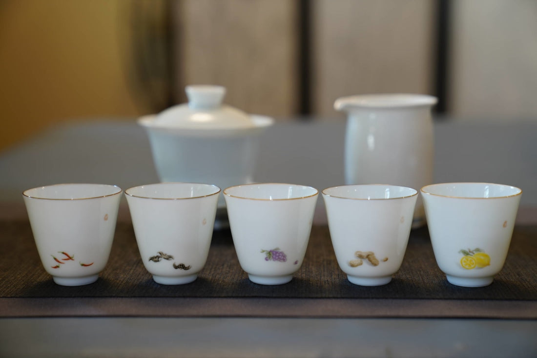 Jingdezhen Wucai Porcelain Five Flavors Gongfu Teacup