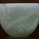 Jingdezhen Yingqing White Porcelain Tea Cup Exquisite Floral Relief