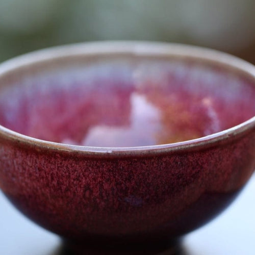 Jun Porcelain Tea Cup Contemporary Red 80ml