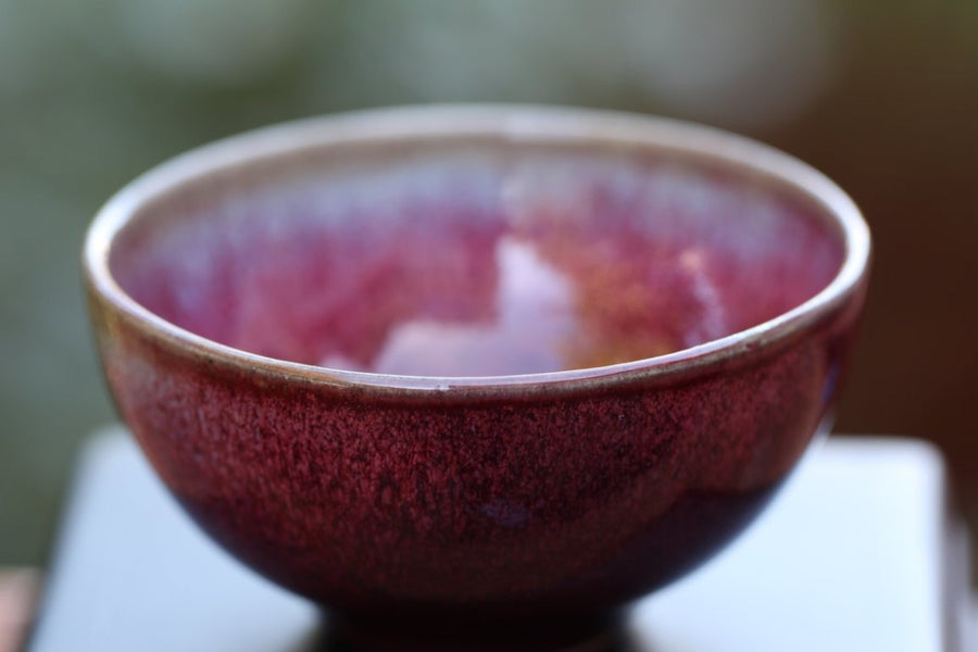 Jun Porcelain Tea Cup Contemporary Red 80ml