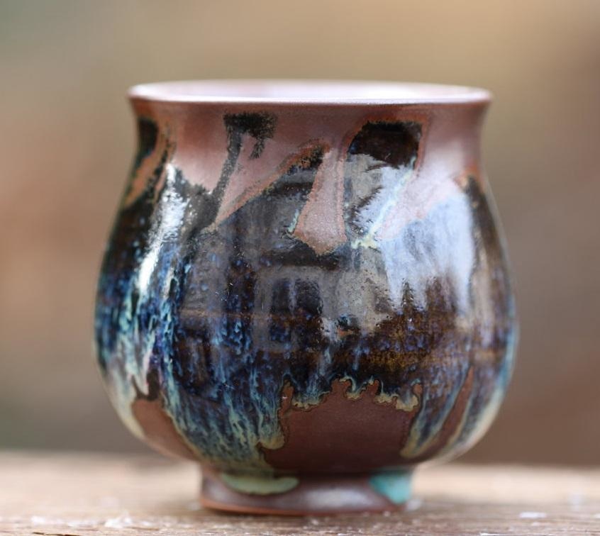 Jun Porcelain Tea Cup Copper Canyon 120ml