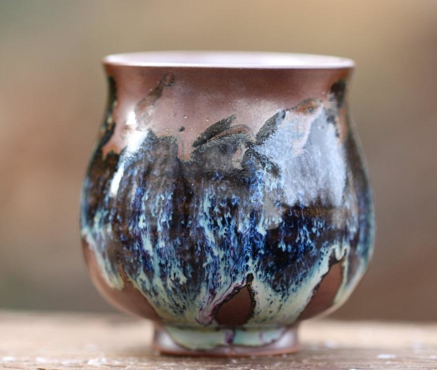 Jun Porcelain Tea Cup Copper Canyon 120ml