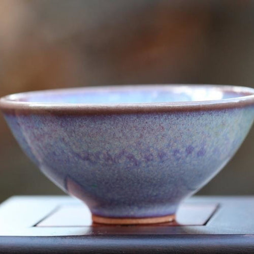 Jun Porcelain Tea Cup Jun Kiln Purple Landscape Impressionist’s Art 75ml