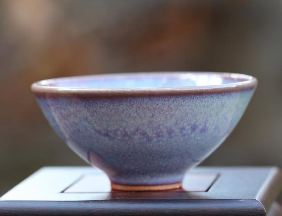 Jun Porcelain Tea Cup Jun Kiln Purple Landscape Impressionist’s Art 75ml