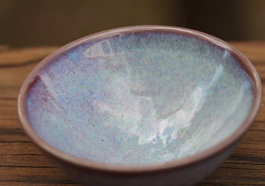 Jun Porcelain Tea Cup Jun Kiln Purple Landscape Impressionist’s Art 75ml