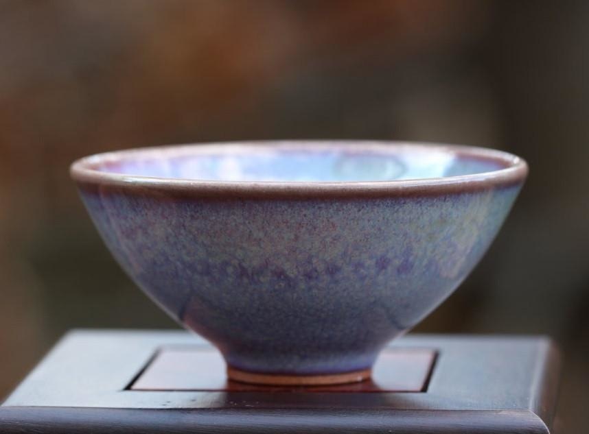 Jun Porcelain Tea Cup Jun Kiln Purple Landscape Impressionist’s Art 75ml