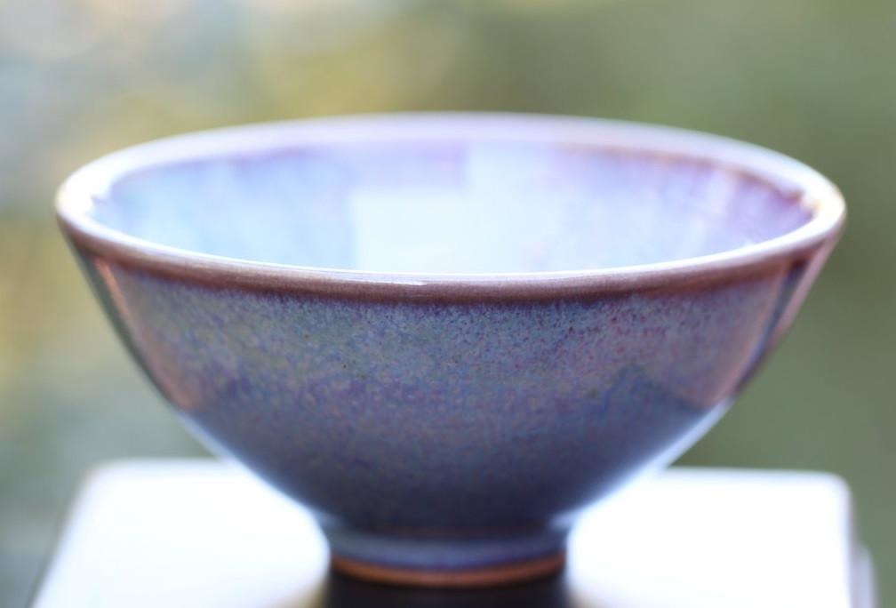 Jun Porcelain Tea Cup Jun Kiln Purple Landscape Impressionist’s Art 75ml