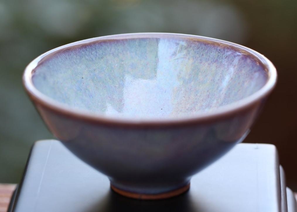 Jun Porcelain Tea Cup Jun Kiln Purple Landscape Impressionist’s Art 75ml