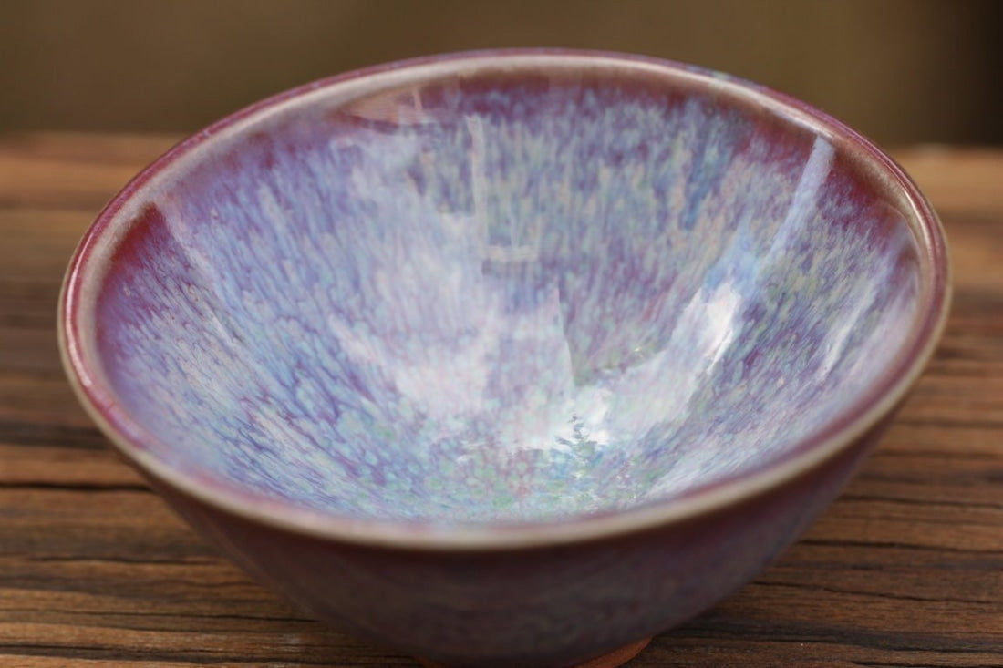 Jun Porcelain Tea Cup Jun Kiln Purple Landscape Impressionist’s Art 75ml