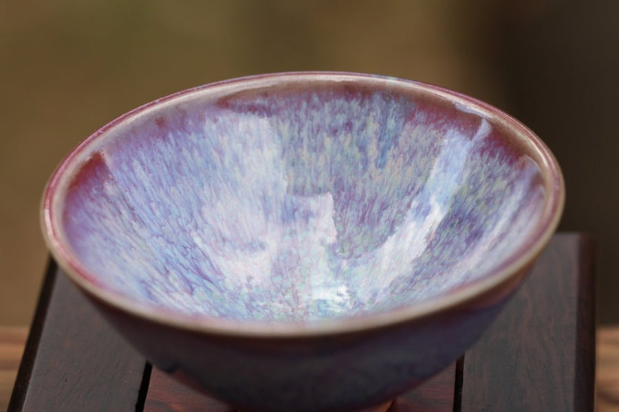 Jun Porcelain Tea Cup Jun Kiln Purple Landscape Impressionist’s Art 75ml