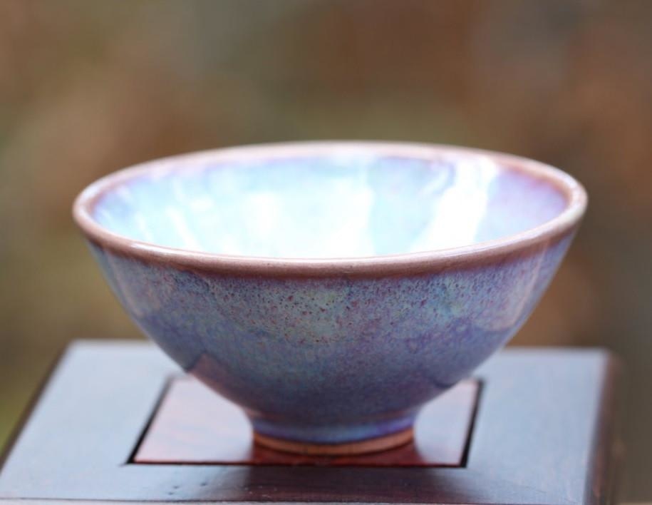 Jun Porcelain Tea Cup Jun Kiln Purple Landscape Impressionist’s Art 75ml