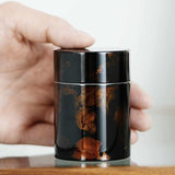 Natural Lacquered Solid Tin Tea Caddy