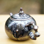 Masterpiece Langgui Jian Shui Purple Clay Teapot Wood-fired Beetle and Leaf