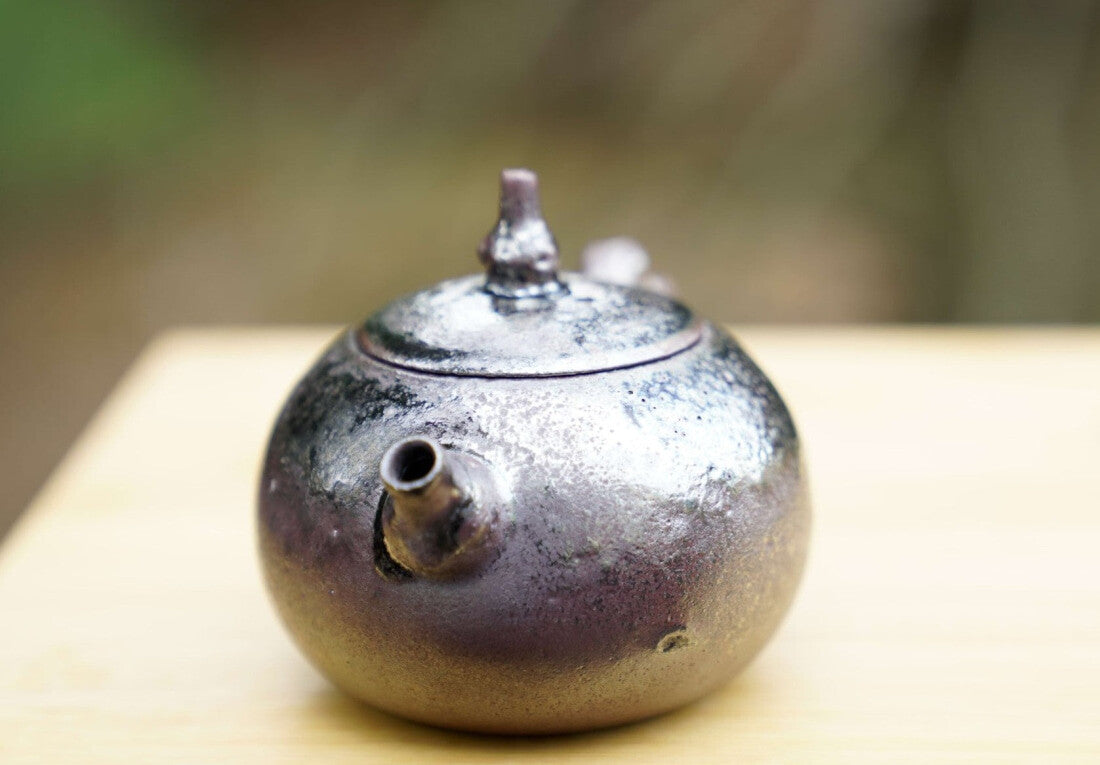 Masterpiece Langgui Jian Shui Purple Clay Teapot Wood-fired Beetle and Leaf