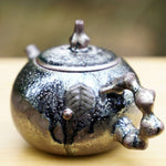 Masterpiece Langgui Jian Shui Purple Clay Teapot Wood-fired Beetle and Leaf