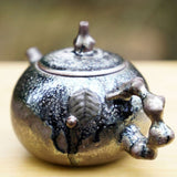 Masterpiece Langgui Jian Shui Purple Clay Teapot Wood-fired Beetle and Leaf